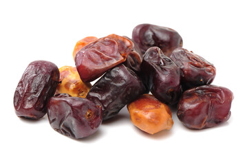 medjool dates on white background