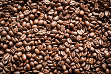 Roasted Coffee Beans background texture. 