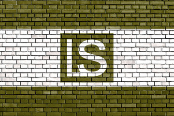 Fototapeta na wymiar flag of Lee's Summit, Missouri painted on brick wall