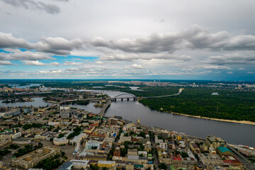 Fototapeta premium Aerial view of the city, Kiev, Ukraine