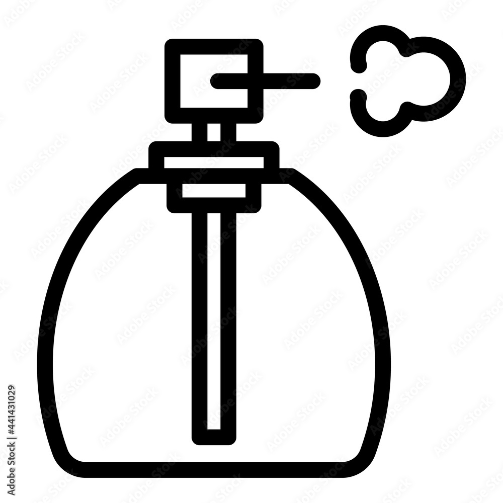 Poster spray bottle container icon. outline spray bottle container vector icon for web design isolated on w