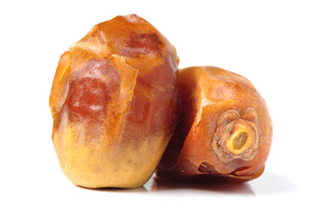 medjool dates on white background