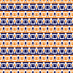 orange and blue geometric print seamless repeat pattern