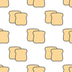 seamless pattern with toasted bread, vector illustration