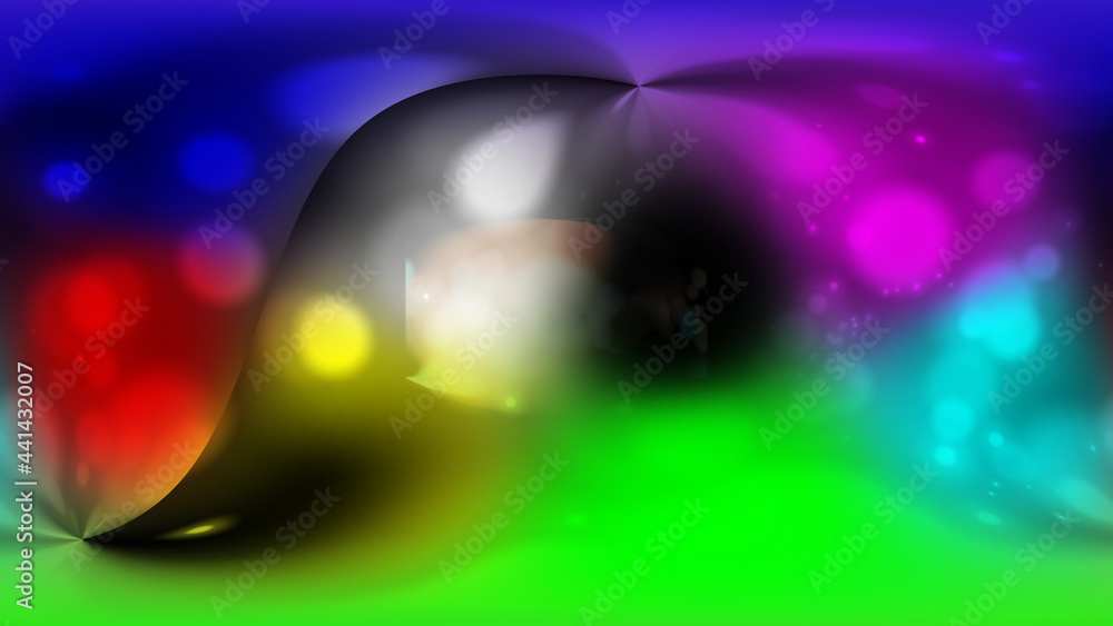 Poster abstract background of rotating multicolored blurred kaleidoscope in infinite space. a beautiful pla