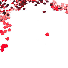 Valentine's Day.Heart composition. Round frame made of little heart,Valentines day background with copy space