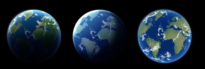 earth illustration crescent gradation