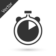 Grey Stopwatch icon isolated on white background. Time timer sign. Chronometer sign. Vector