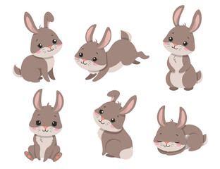 Naklejka premium Cute cartoon rabbits