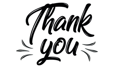 Thank you - handwritten. Can be used as a quote, phrase for postcards, banners, posters, clothing design.