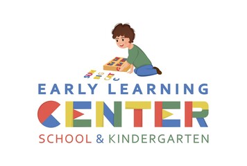 Montessori logotype. Public school and kindergarten logo.