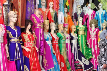 Djellaba, a traditional long female dress in Fez, Morocco