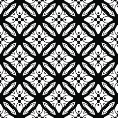 floral seamless pattern background.Geometric ornament for wallpapers and backgrounds. Black and white 