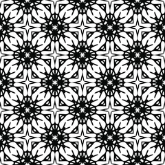 floral seamless pattern background.Geometric ornament for wallpapers and backgrounds. Black and white 