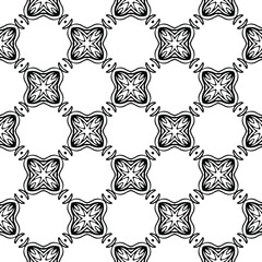 Fototapeta premium floral seamless pattern background.Geometric ornament for wallpapers and backgrounds. Black and white pattern. 