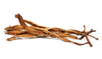 Dried Lily Buds on white background