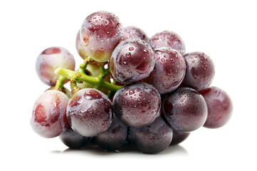 red grapes isolated on white background