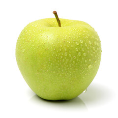Green apple on white background