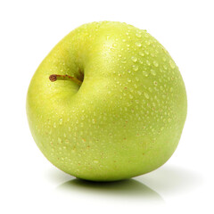 Green apple on white background