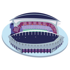 Isolated 3d colored soccer stadium