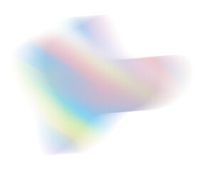 Abstract trendy grainy gradient shape. Neon unicorn blob isolated on white. Textured pastel rainbow noise vintage overlay
