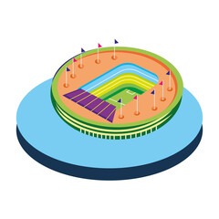 Isolated 3d colored soccer stadium