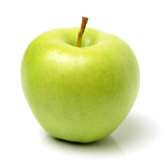 Green apple on white background