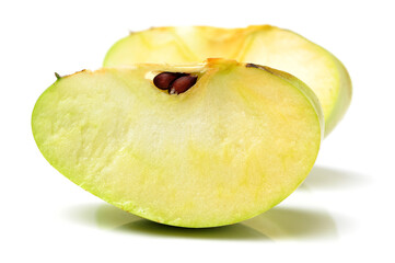 Green apple on white background