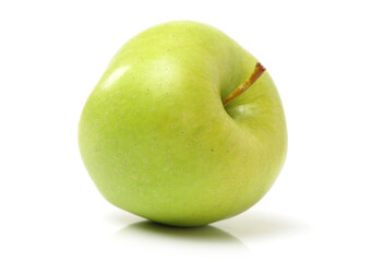 Green apple on white background