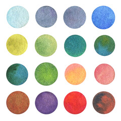 Watercolor circles. Elements and backgrounds for design.
