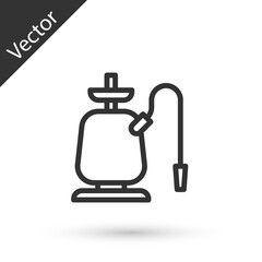Grey line Hookah icon isolated on white background. Vector