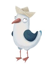 Seagull cute funny character cartoon 