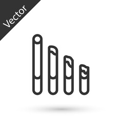 Grey line Smoking cigarette icon isolated on white background. Tobacco sign. Vector