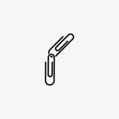 Attach file icon for web and mobile UI design. Paper clip symbol.