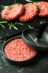 Burger Press with Beef Meat Portions for BBQ Grill