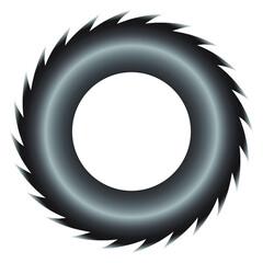 Vector image of a metal ring with notches