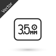 Grey line Audio jack icon isolated on white background. Audio cable for connection sound equipment. Plug wire. Musical instrument. Vector