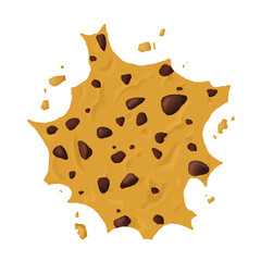 Digital illustration. Chocolate chip cookies. Food for tea, menu, dessert, pastry. Isolated on a white background.