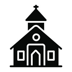 church, building  glyph icon, vector design usa independence day icon.