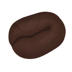 Coffee bean for preparing a beverage. Coffee, amerino, latte, cappuccino. An invigorating drink. Digital illustration isolated on a white background.