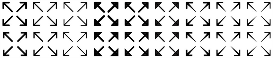 Resizing vector icon for zooming cropping and editing design for video apps and websites. Scalable small expand icon. Black Scalable vector illustration.