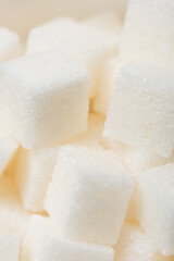 macro shot of sweet sugar cubes