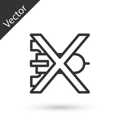 Grey line No war icon isolated on white background. The peace symbol. Vector