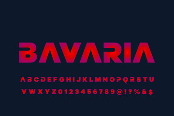 vintage font, green and orange background, vector alphabet, letters and numbers