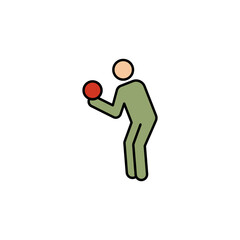 player, bowling line recolored icon. Signs and symbols can be used for web, logo, mobile app, UI, UX