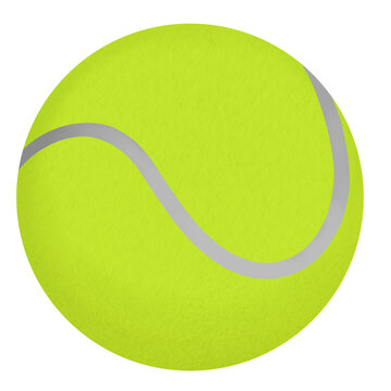 Digital illustration. Tennis ball. Game, sport, competing, round. Isolated on a white background.