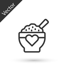 Grey line Donation food icon isolated on white background. Vector