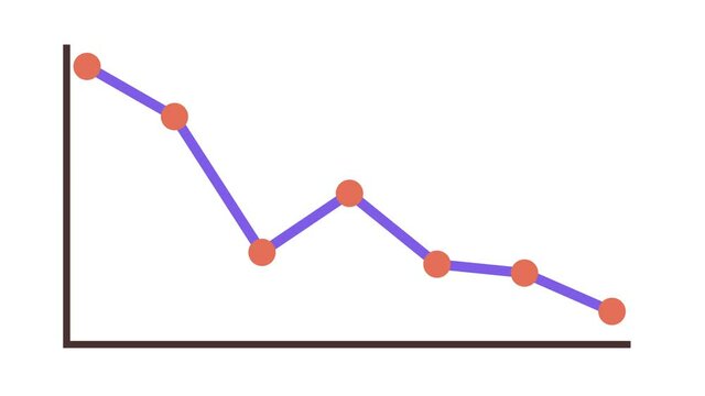 Line graph chart infographic flat design for presentations and reports. Available in 4K FullHD and HD video