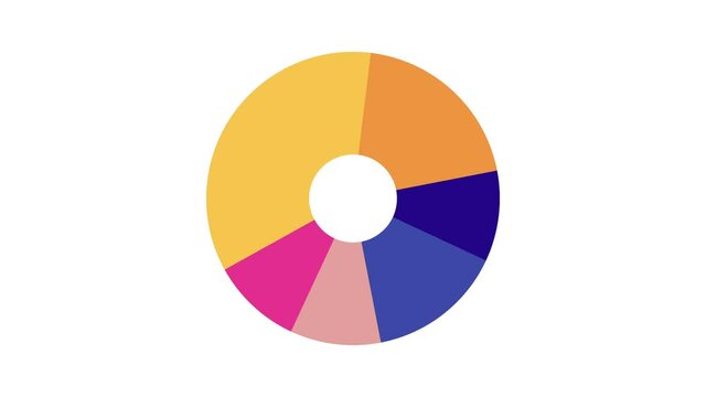 Pie charts animation. percent circle round infographic. Grow or success profit diagram concept. Available in 4K FullHD and HD video