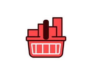 Shopping basket line icon. Vector symbol in trendy flat style on white background. Commerce sing for design.